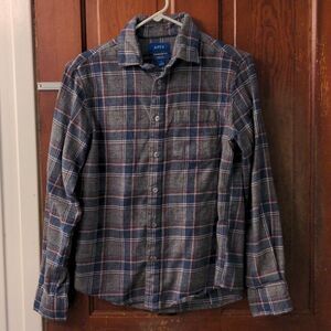 2 for $20 Apt.9 Standard Fit Untucked Fit Grey Plaid Flannel Shirt Sz S